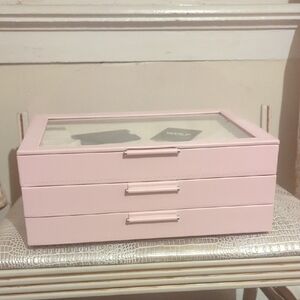 WOLF Blush Pink Jewelry Organizer with Drawers